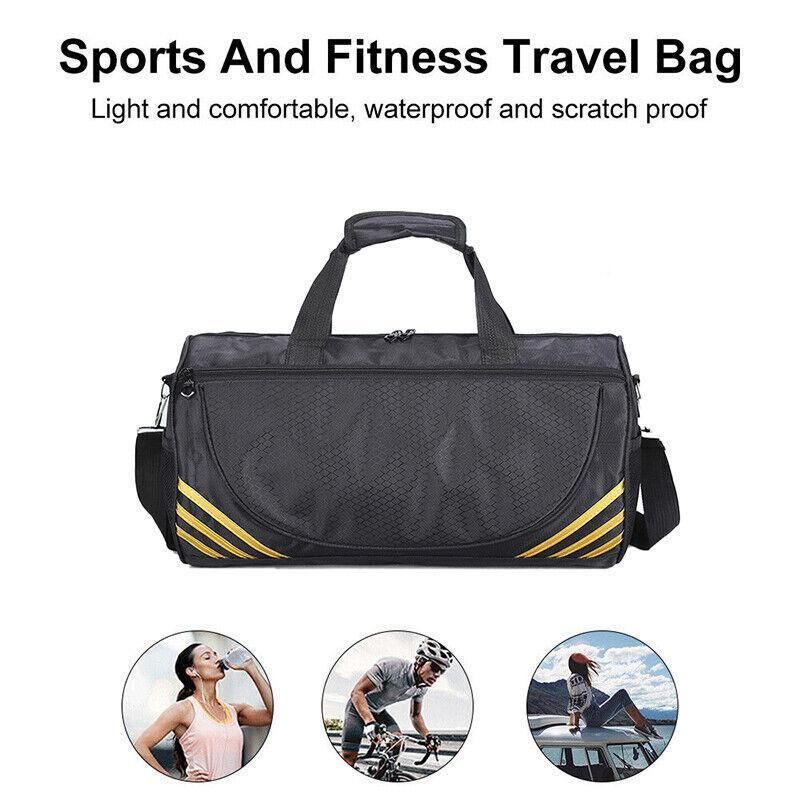 Gym Duffle Bag Waterproof Taekwondo Travel Duffel Bag Outdoor Large Size Black - Black+Gold