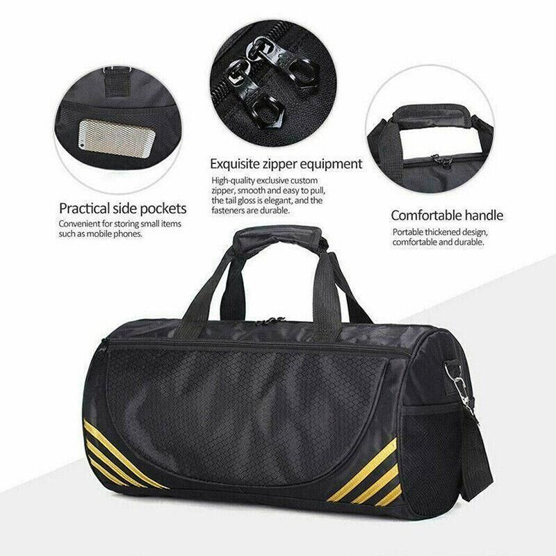 Gym Duffle Bag Waterproof Taekwondo Travel Duffel Bag Outdoor Large Size Black - Black+Siver
