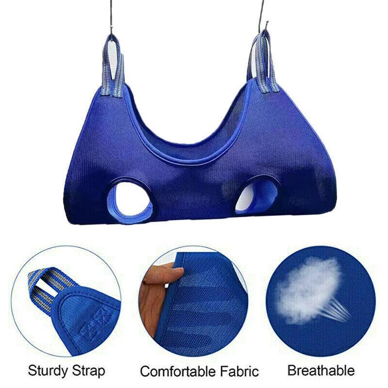 L Size Hammock Helper Pet Dog Cat Grooming Restraint Bags For Bathing Trimming Nail - Black
