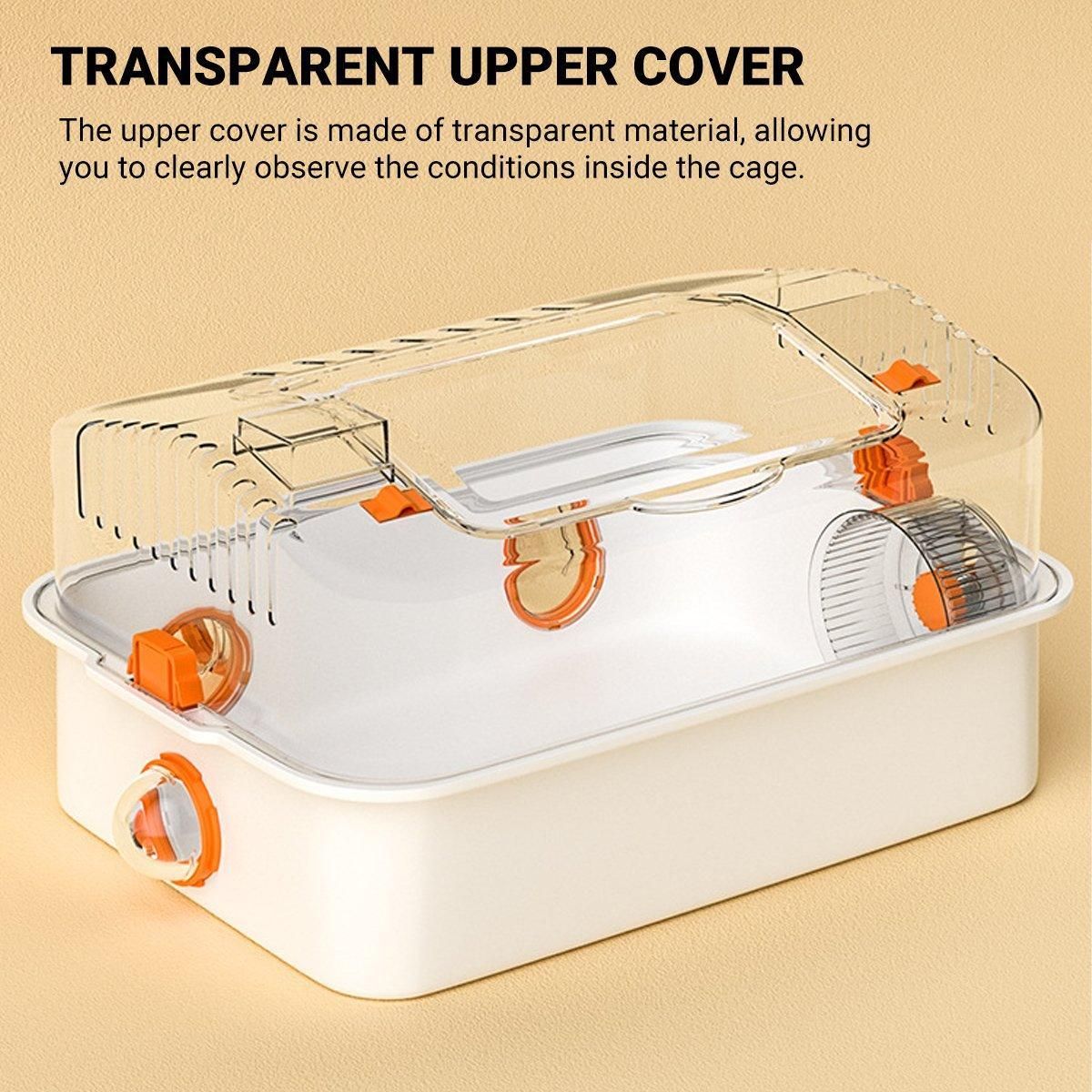 Acrylic Tunnel Hamster Cage Gold Wire Bite Proof Luxury Small Pet Habitat