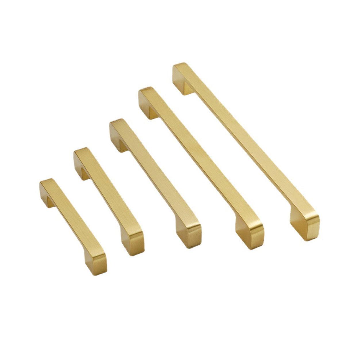 Modern Simple Handle Wardrobe Cabinet Drawer Pull All Copper Gold Door Handle - 128mm