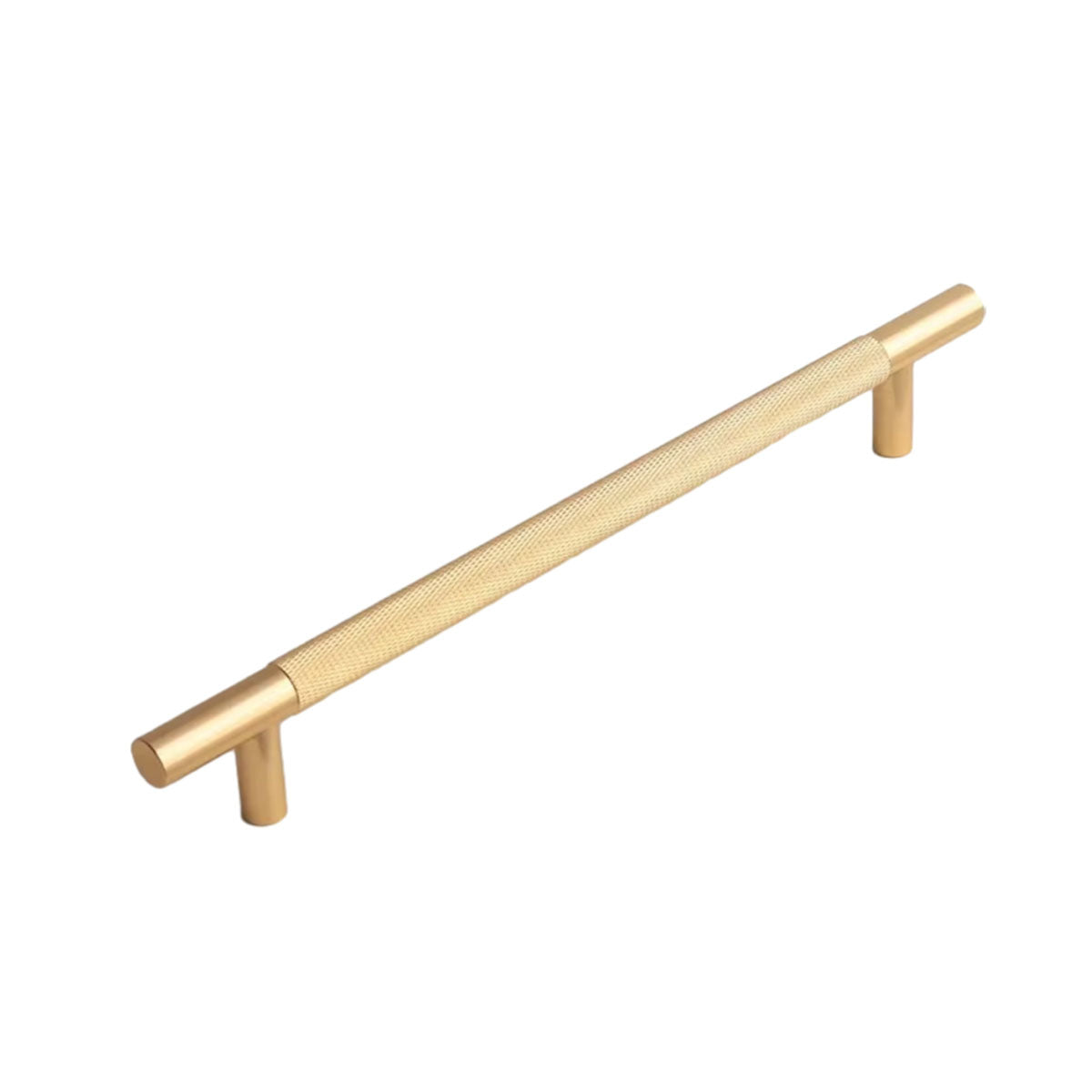 Light Luxury Cabinet Handle Full Copper Gold Straight Knurled Drawer Door Pull - 96mm