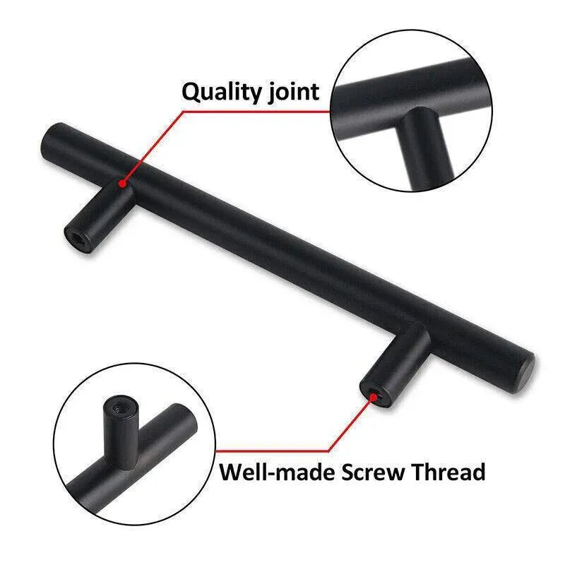 5pcs Silver Kitchen Cabinet Door Handles Stainless Steel Door Drawer Pull T Bar - 500mm/320mm