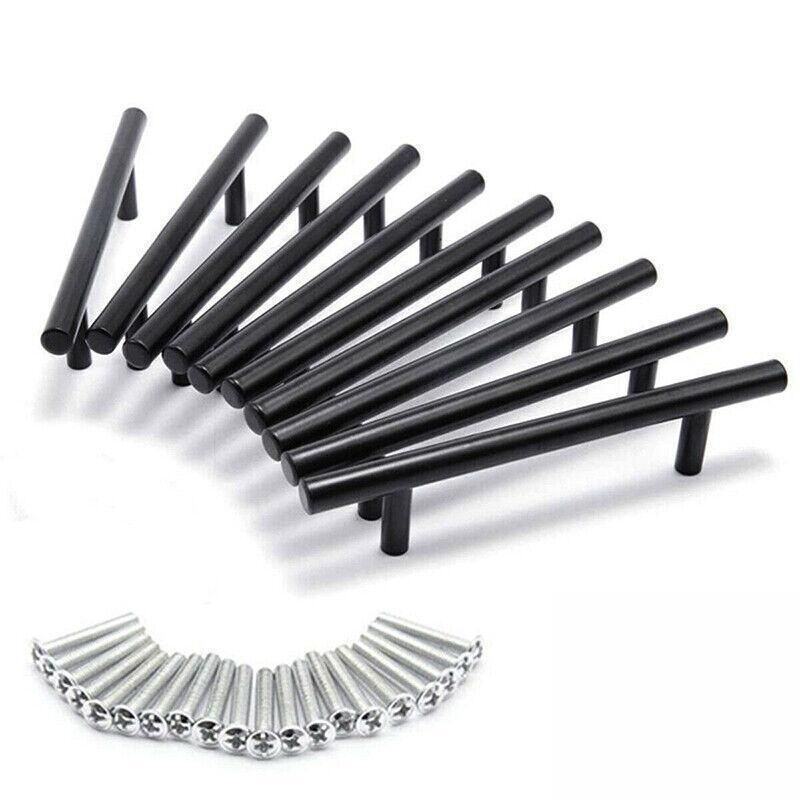 5pcs Silver Kitchen Cabinet Door Handles Stainless Steel Door Drawer Pull T Bar - 500mm/320mm