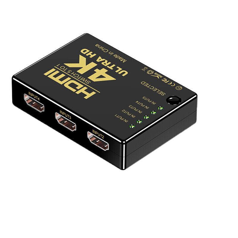 HDMI Switch Splitter 3-in-1 5-in-1 or 1-in-2 1080p 4K Manual or Remote Options - 3 in 1 Switch 4K Remote IR