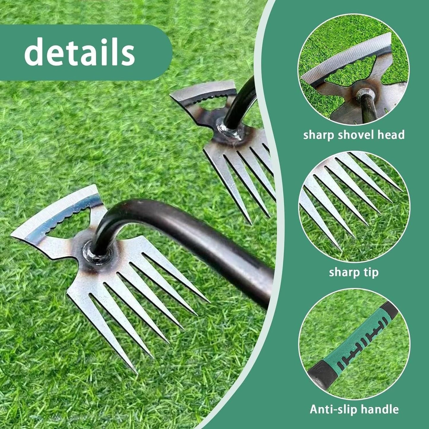 Garden Weeding Digging Tool Farm Household Hoe Durable Handheld Weeder Artifact - 11 teeth