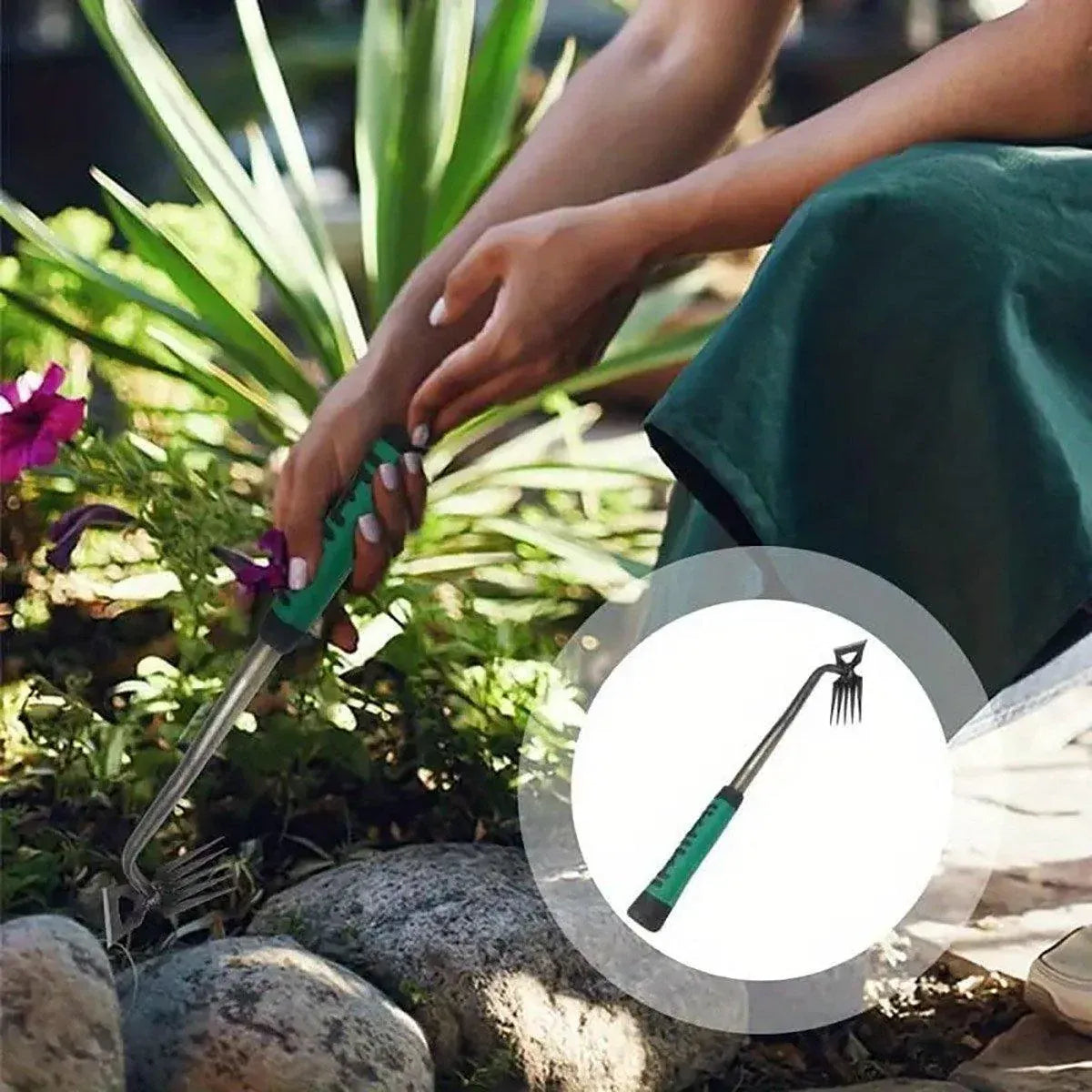 Garden Weeding Digging Tool Farm Household Hoe Durable Handheld Weeder Artifact - 11 teeth