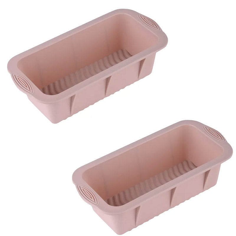 2pcs Large Capacity Ice Cube Tray Mold Rectangle Silicone Ice Grid Maker Kitchen - Orange