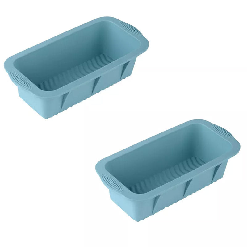 2pcs Large Capacity Ice Cube Tray Mold Rectangle Silicone Ice Grid Maker Kitchen - Pink