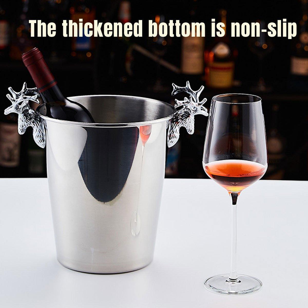 5L Stainless Steel Ice Bucket Champagne Wine Bucket Hotel Bar Ice Container - Moose