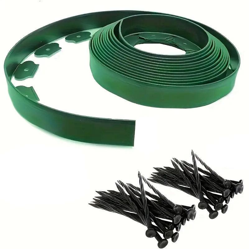 L Shaped Garden Edging Border Landscape Grass Lawn Stone Edge Fence Strip - Green