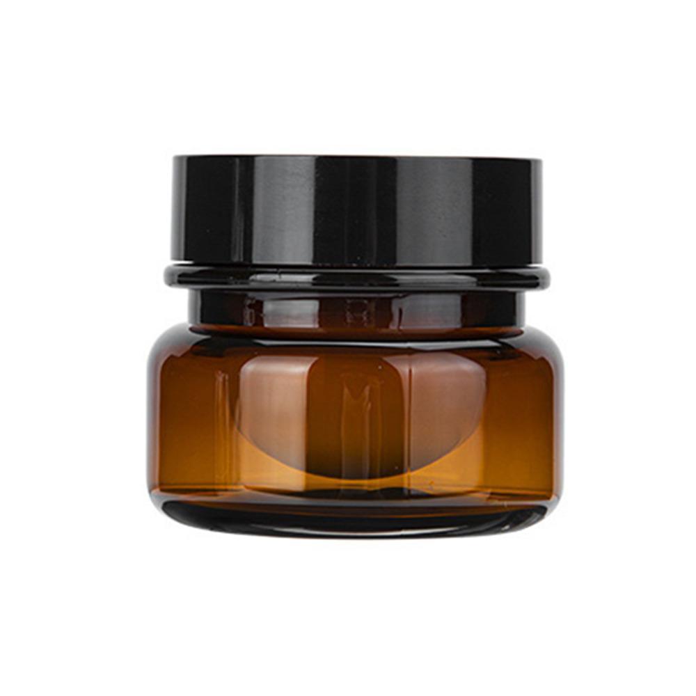 10pcs PET Plastic Cosmetic Bottles Refillable Travel Face Cream Containers - 60ml-Brown+White-Single