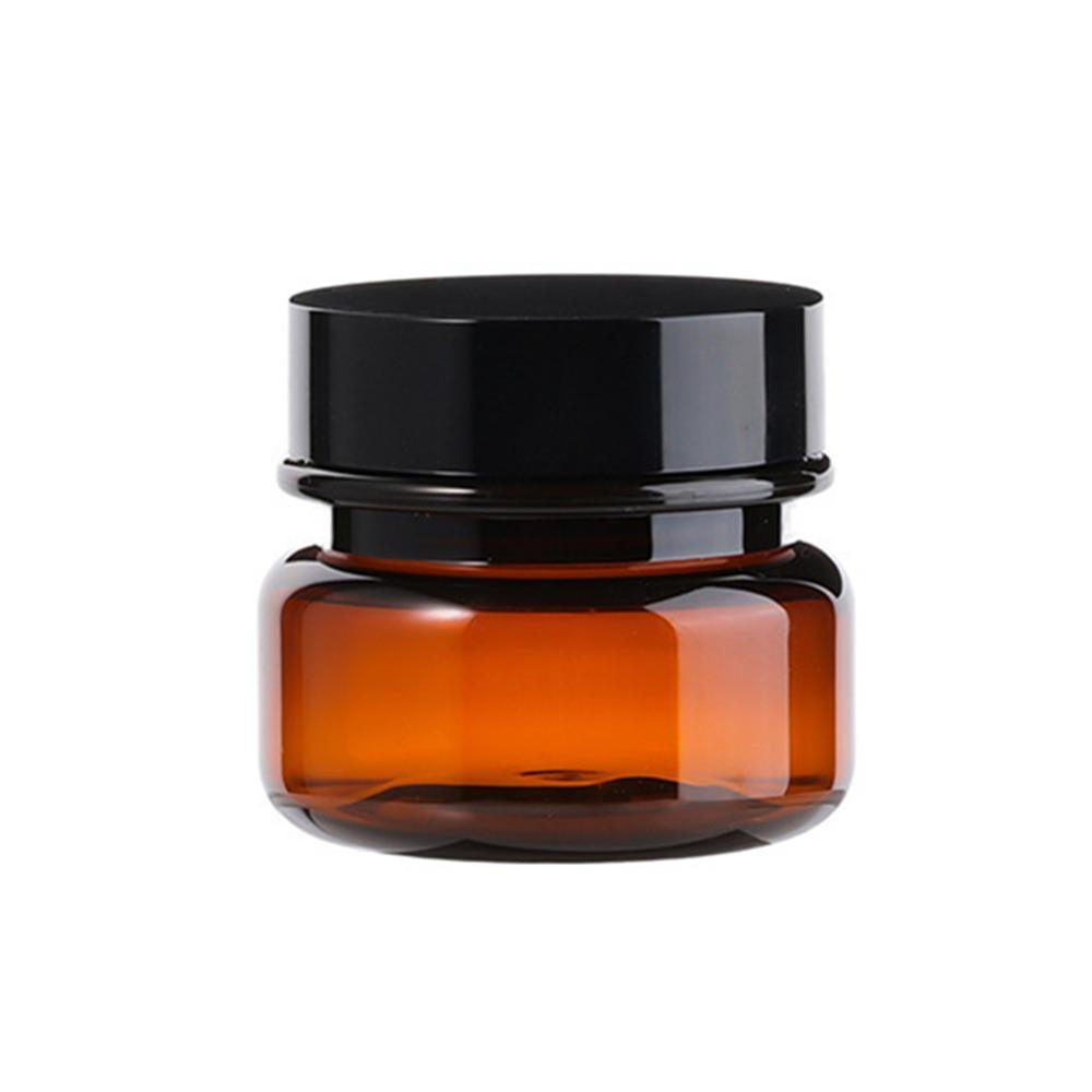 10pcs PET Plastic Cosmetic Bottles Refillable Travel Face Cream Containers - 60ml-Brown+White-Single