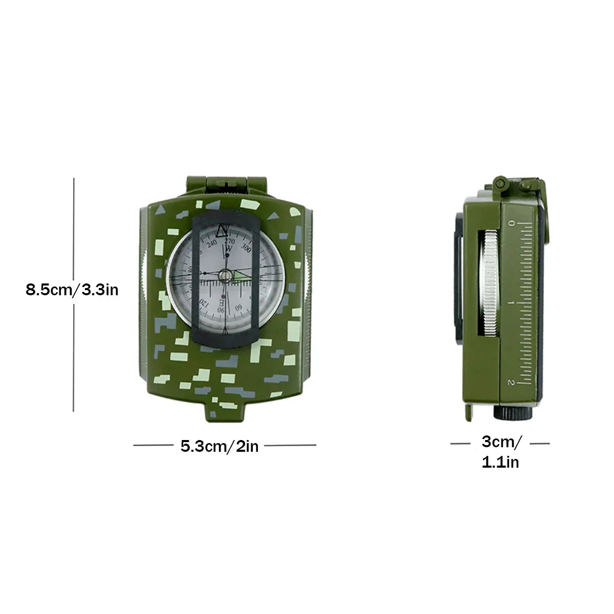 Multi-Function High Precision Compass Durable Luminous for Outdoor Hiking Camping
