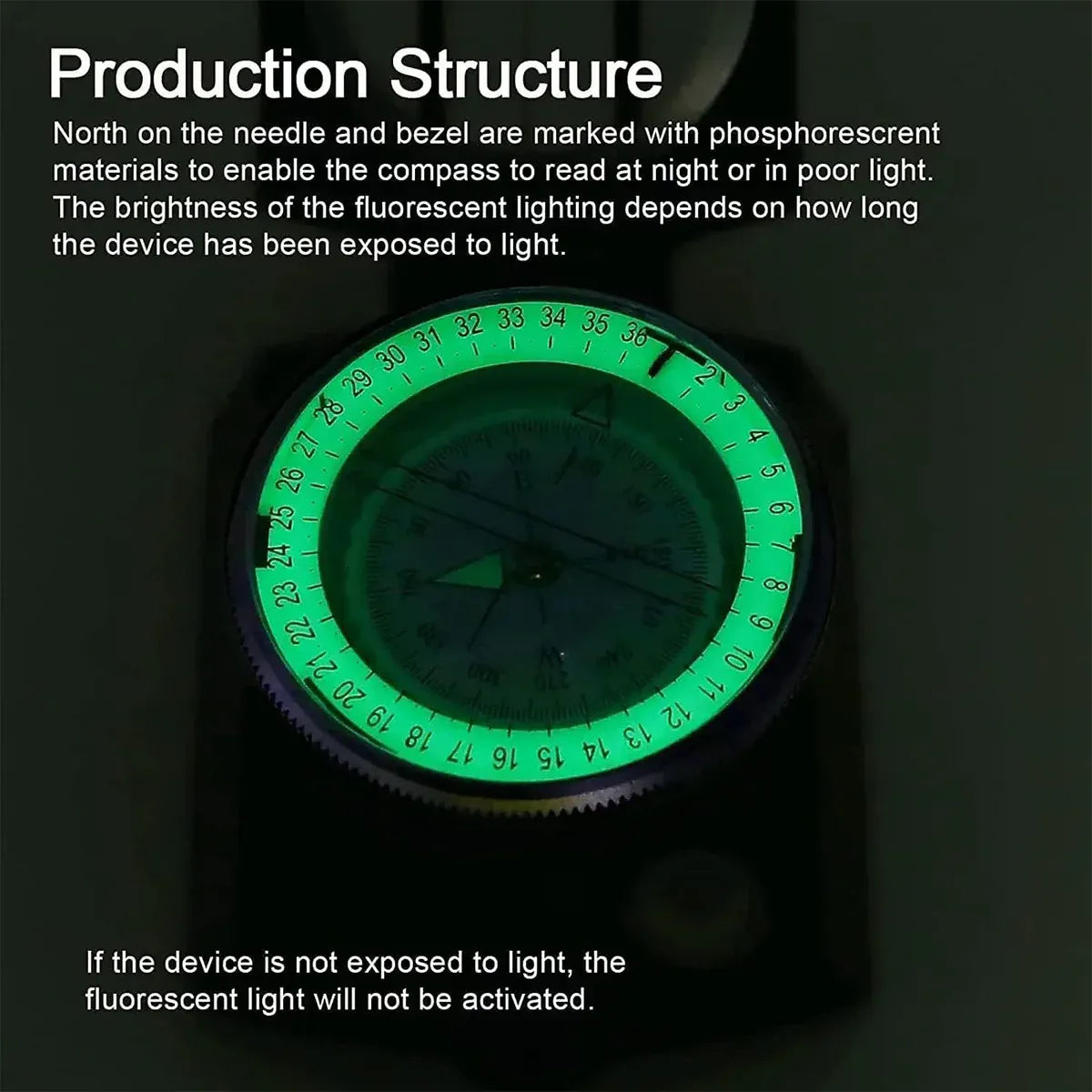 Multi-Function High Precision Compass Durable Luminous for Outdoor Hiking Camping