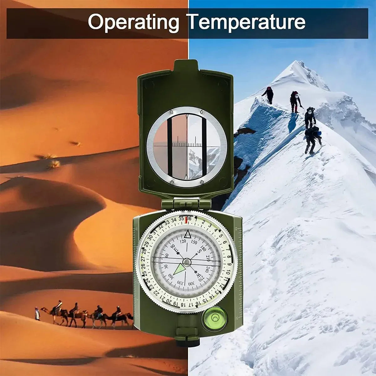 Multi-Function High Precision Compass Durable Luminous for Outdoor Hiking Camping