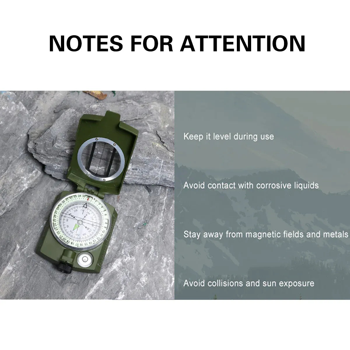 Multi-Function High Precision Compass Durable Luminous for Outdoor Hiking Camping