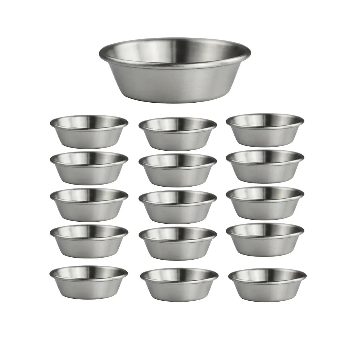 16PCS Stainless Steel Dip Dishes 10cm Small Bowls Condiment for Sushi Party