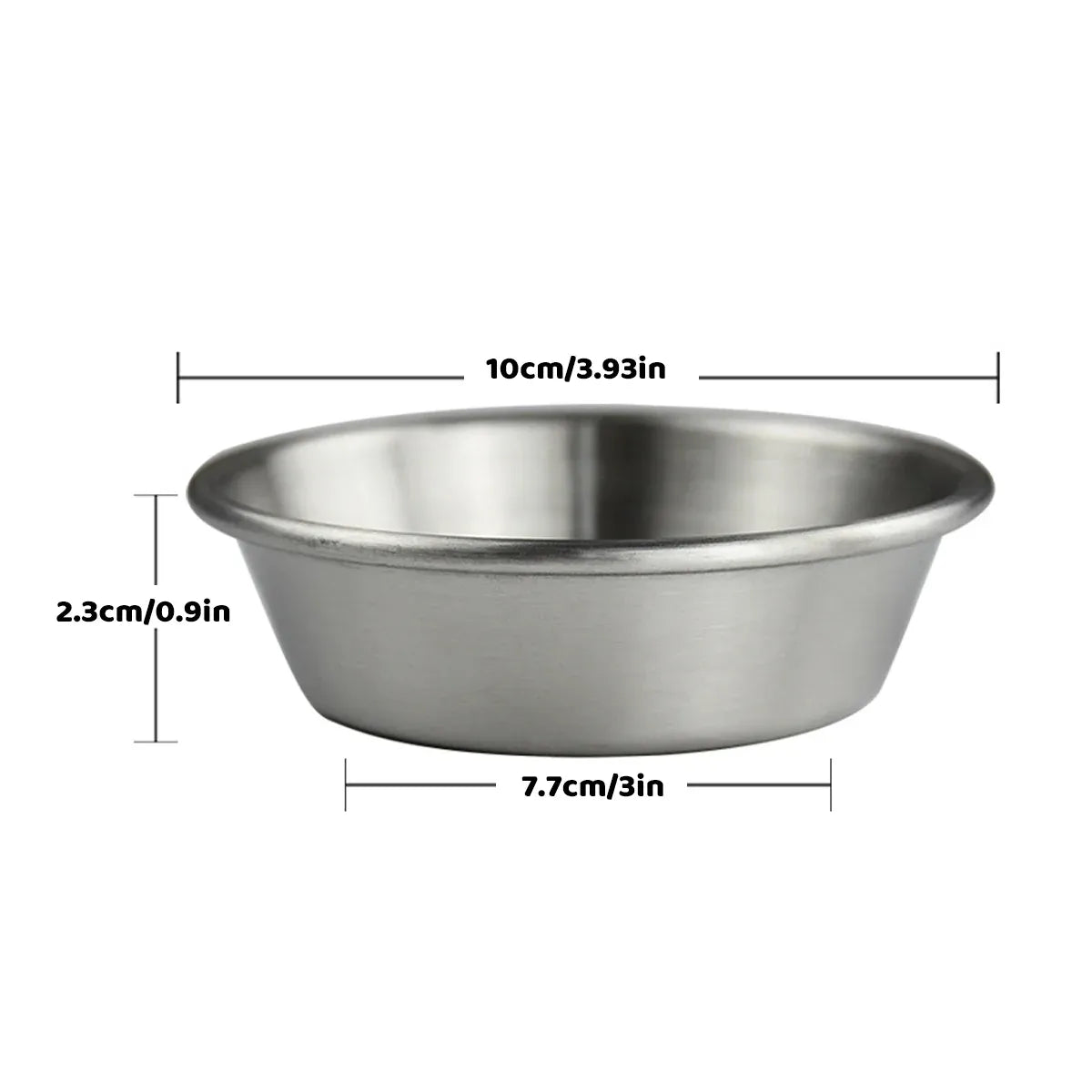16PCS Stainless Steel Dip Dishes 10cm Small Bowls Condiment for Sushi Party