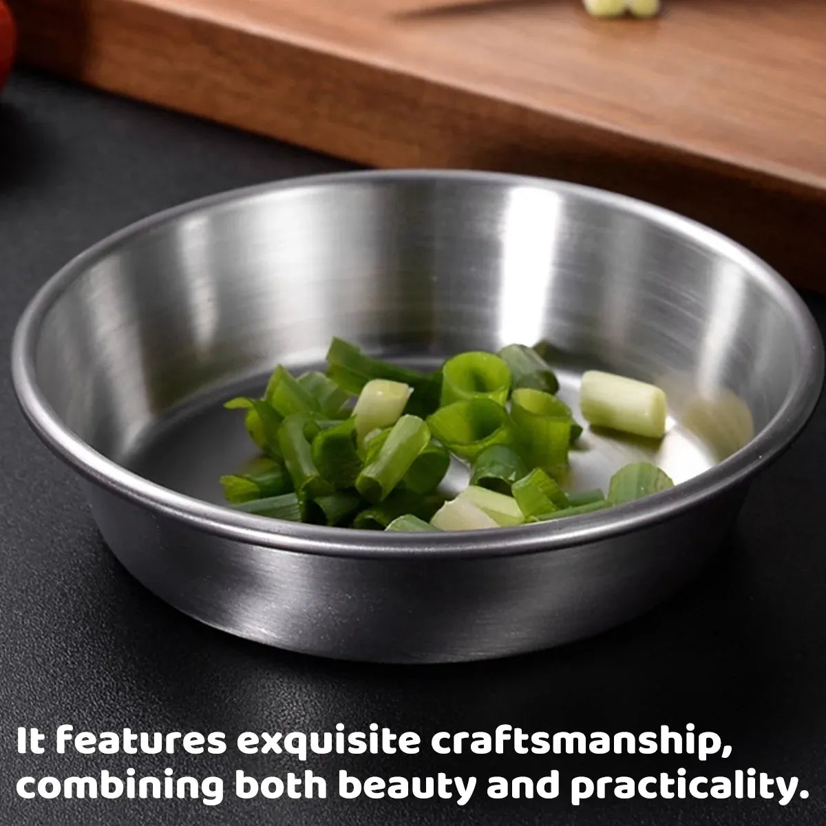 16PCS Stainless Steel Dip Dishes 10cm Small Bowls Condiment for Sushi Party