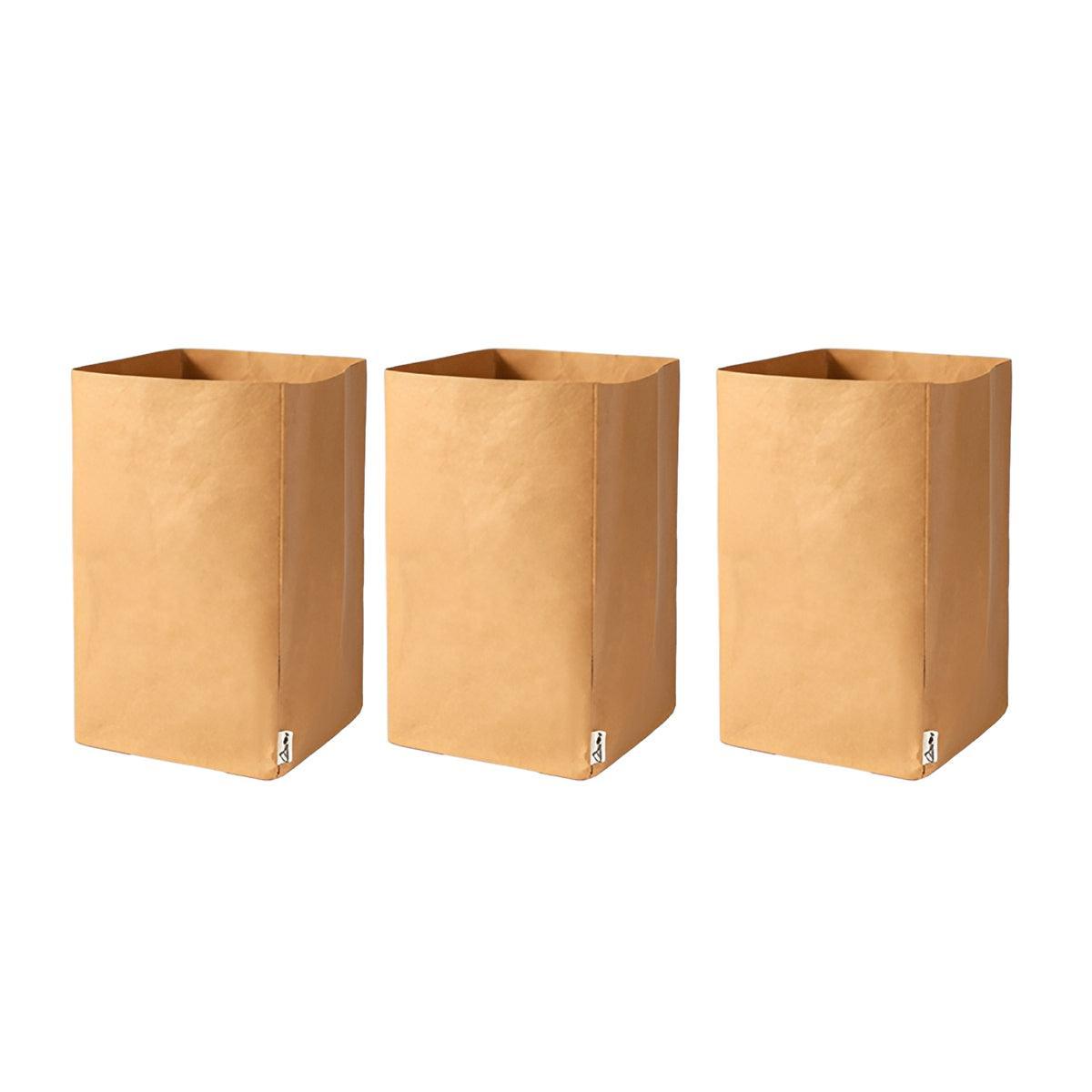 3pcs Washable Kraft Paper Storage Bag for Kitchen Desktop Refrigerator Organizer - M-Square