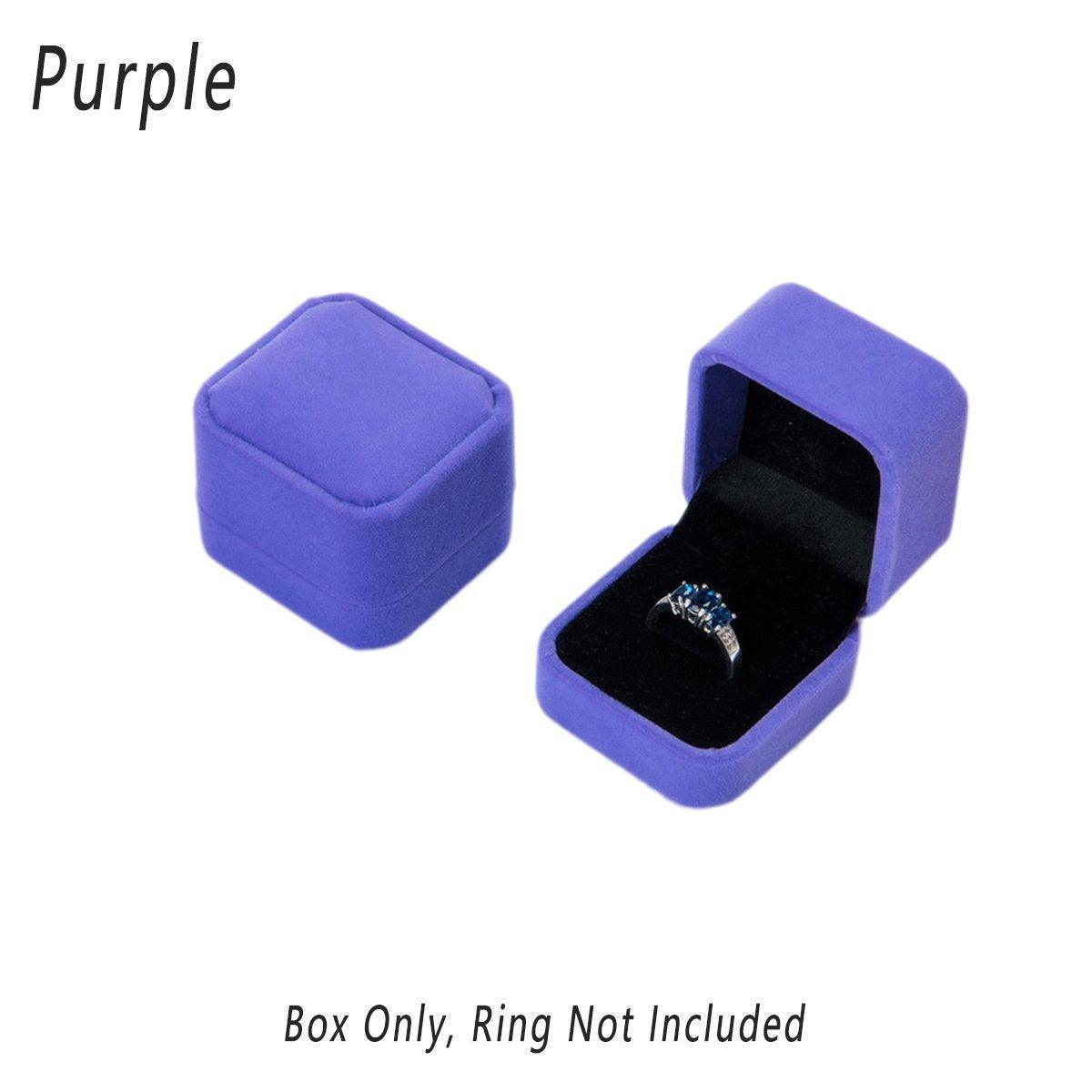 10X Flannel Ring Jewelry Earring Ring Jewelry Boxes Exquisite Gift Organizer - Apricot