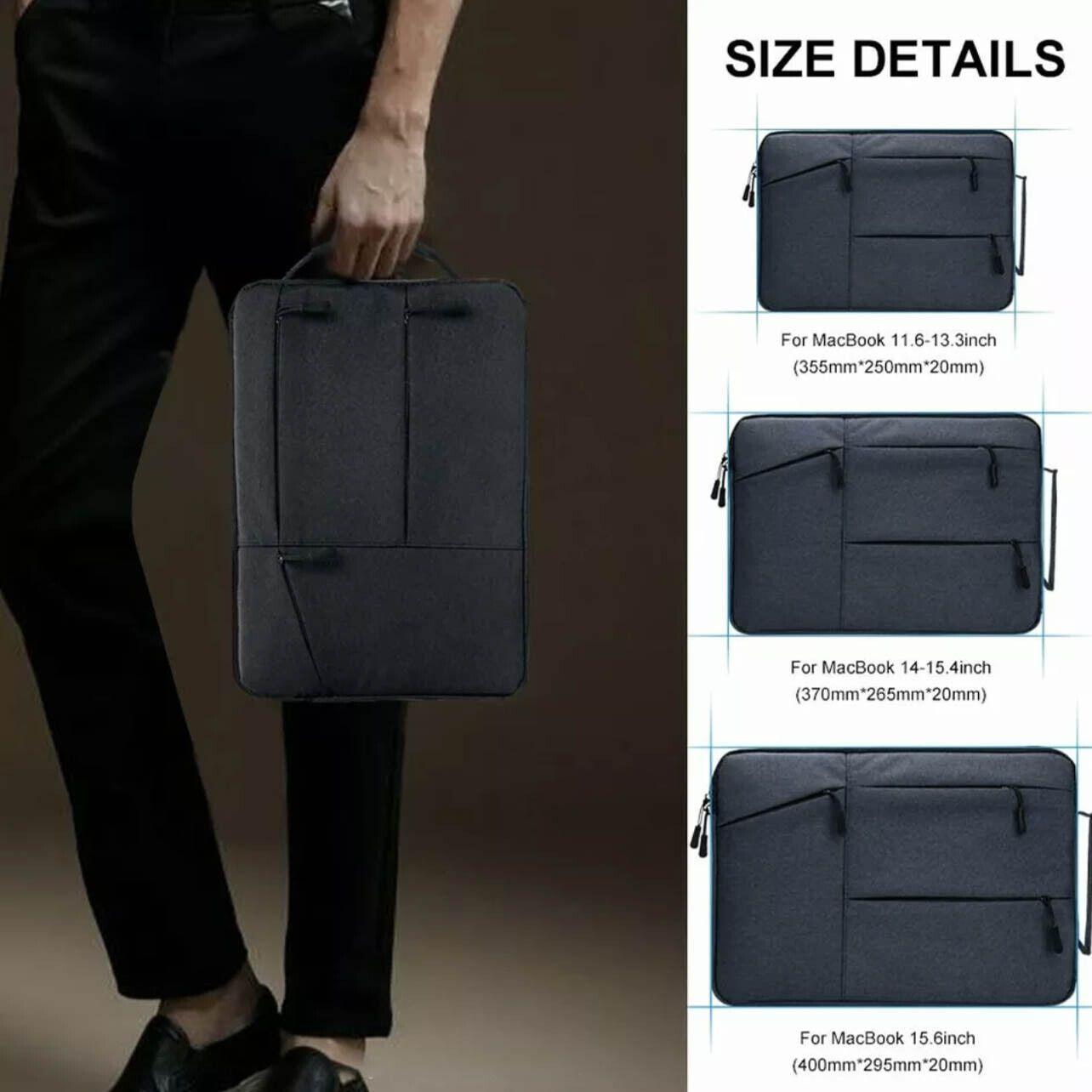 Laptop Sleeve Travel Bag Carry Case For MacBook Air Pro 14.1”-15.4” - Light Grey