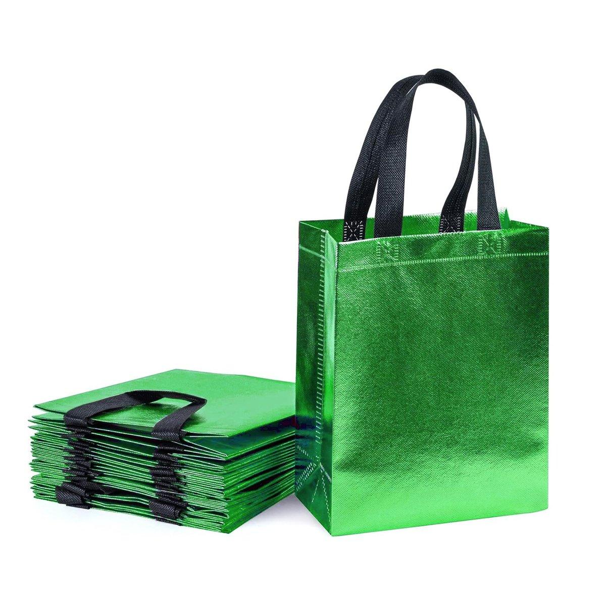 24pcs Laser Non Woven Gift Bags Tote Bags for Party Favor Wedding and Birthday - Rose Red