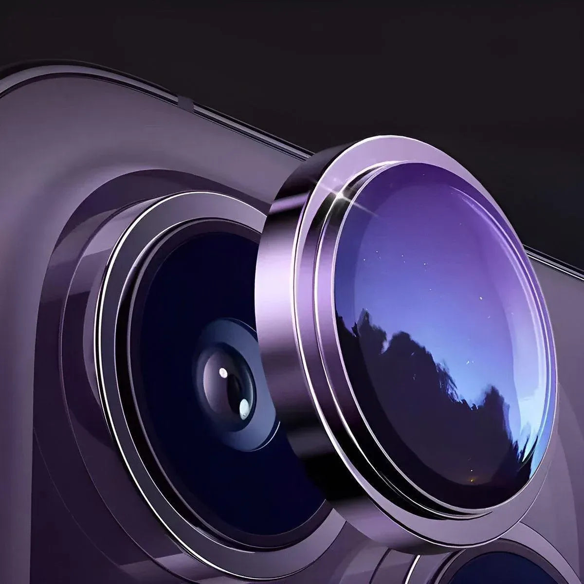 For Apple iPhone 15/15 Plus Camera Lens Protector Glass Screen Metal Ring - Black