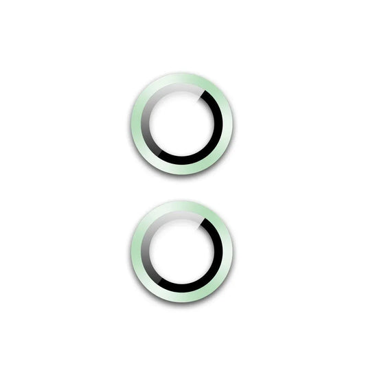For Apple iPhone 15/15 Plus Camera Lens Protector Glass Screen Metal Ring - Light Green