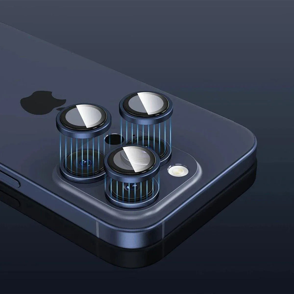 For Apple iPhone 15/15 Plus Camera Lens Protector Glass Screen Metal Ring - Yellow
