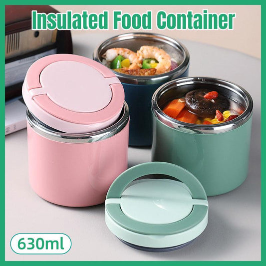 Stainless Steel Insulated Lunch Box Bento Box Thermal Food Container Breakfast - Pink