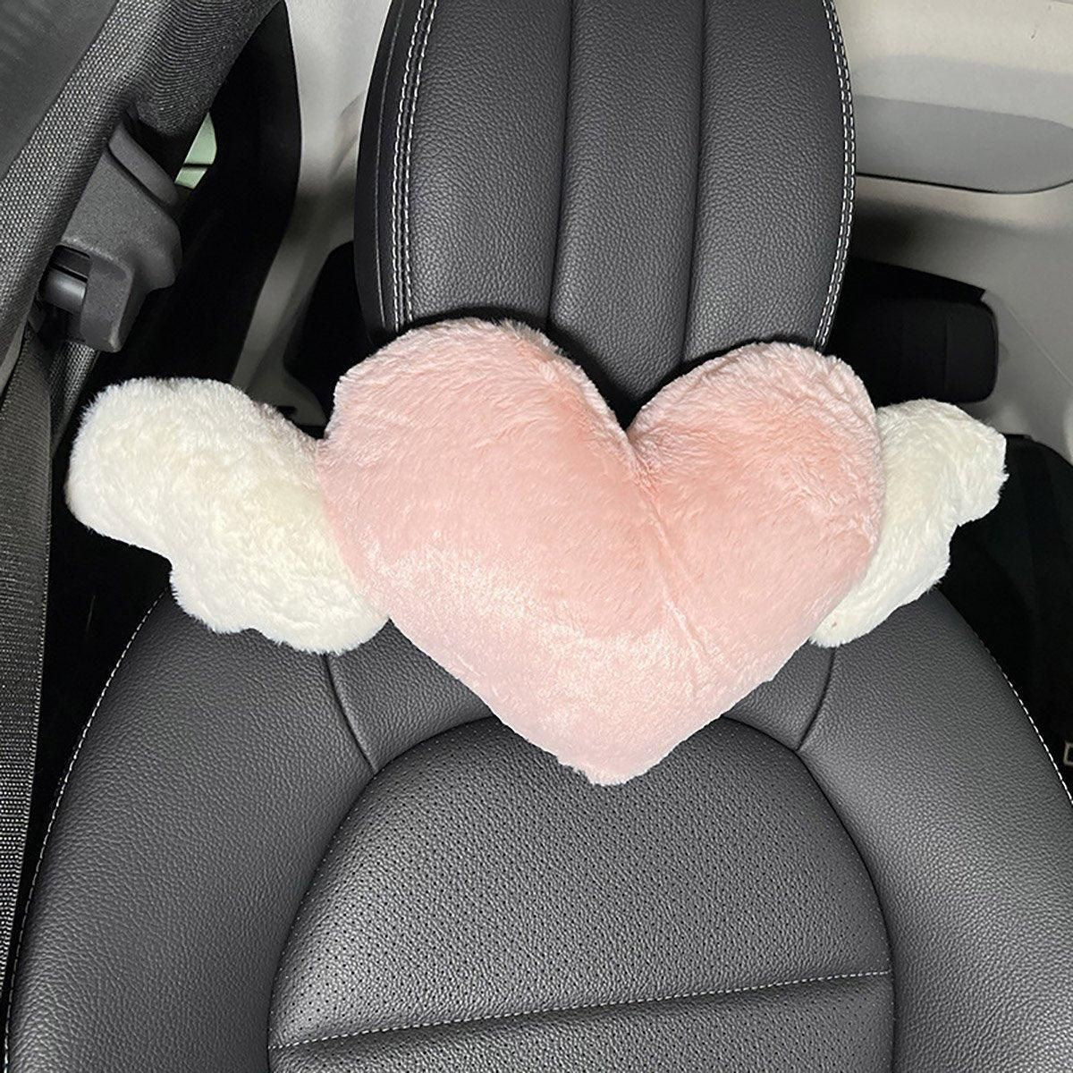 Car Headrest Neck Pillow Love Wings Support Cushion for Comfortable Driving