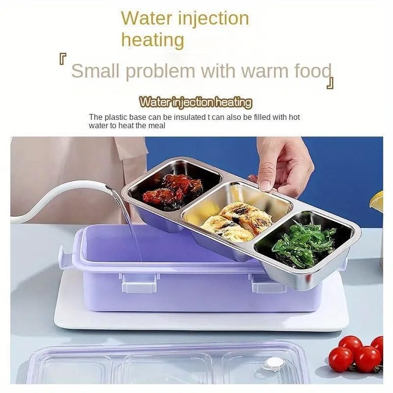 Stainless Steel Lunch Box Compartment Bento Box Food Container for Meal Prep Use - Green