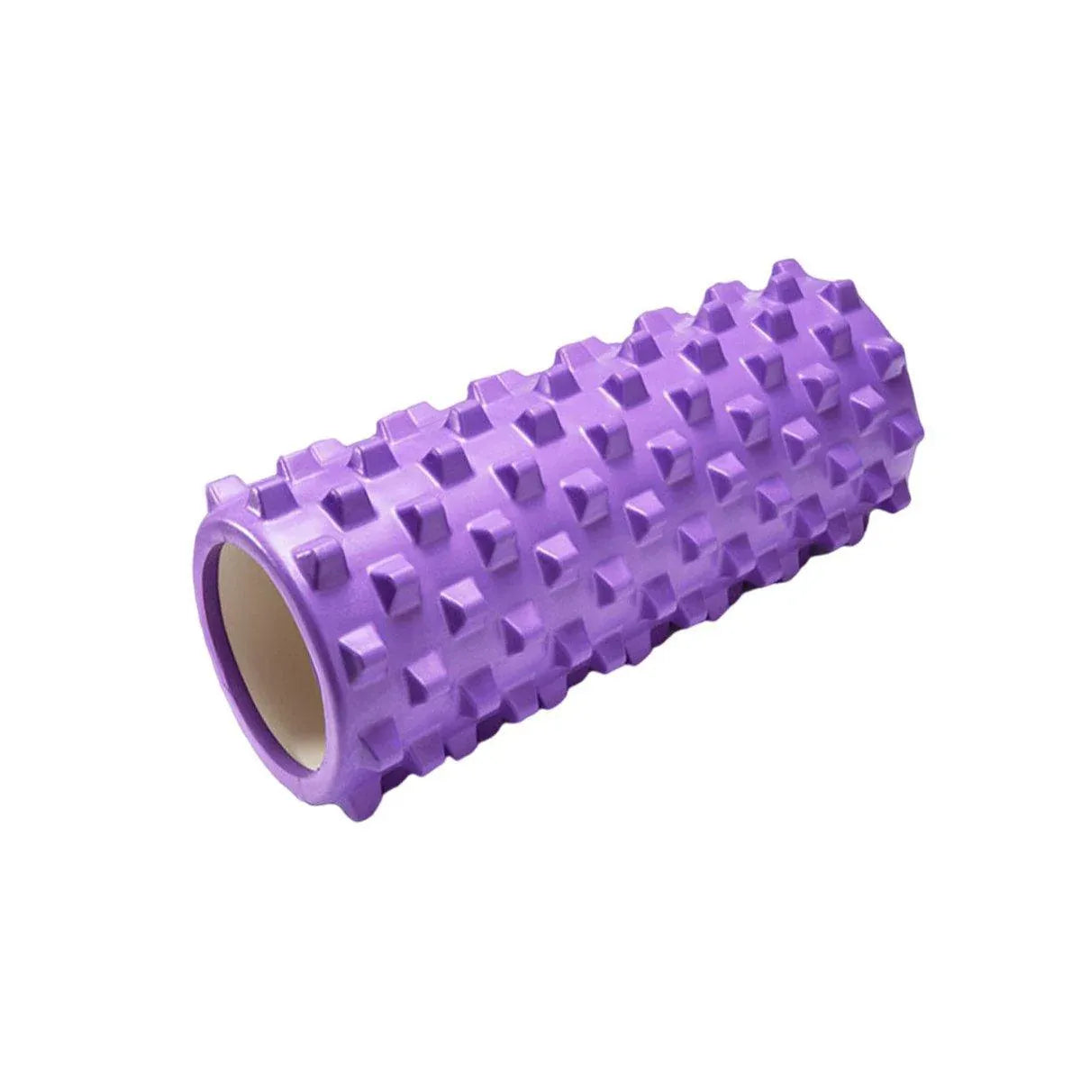 High Density EVA Foam Roller Yoga Massage Stick for Fitness - Wolf Tooth Style Purple-33cm