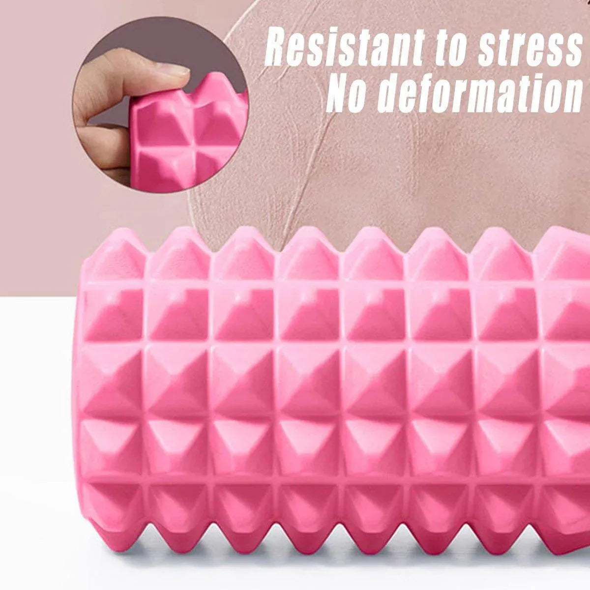 High Density EVA Foam Roller Yoga Massage Stick for Fitness - Crescent Style Pink-33cm