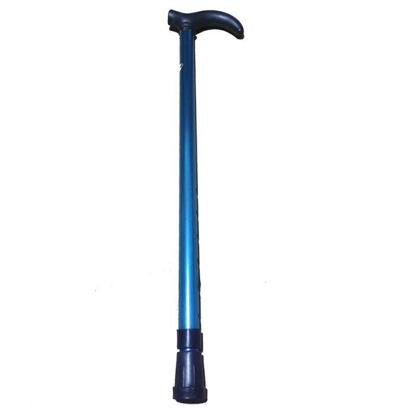 Metal Walking Stick Travel Retractable Cane Pole Compact Adjustable Lightweight - Black