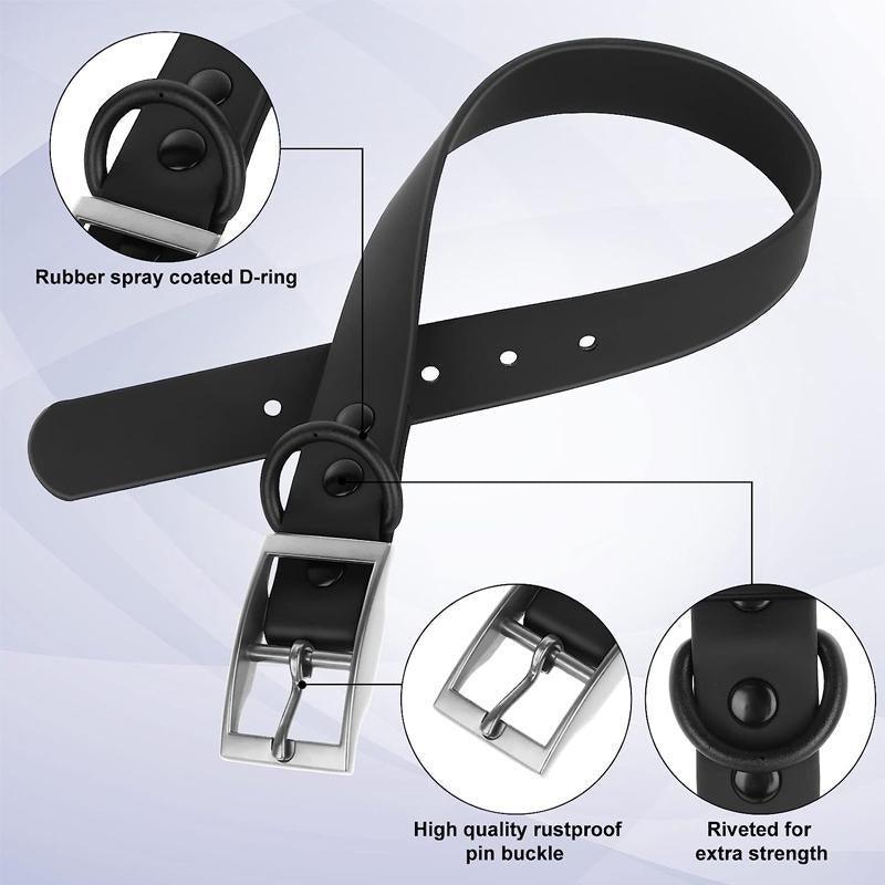 PVC Dog Collar Working Dog Kennels Waterproof Soft Adjustable for Pets M Size - Dark Blue