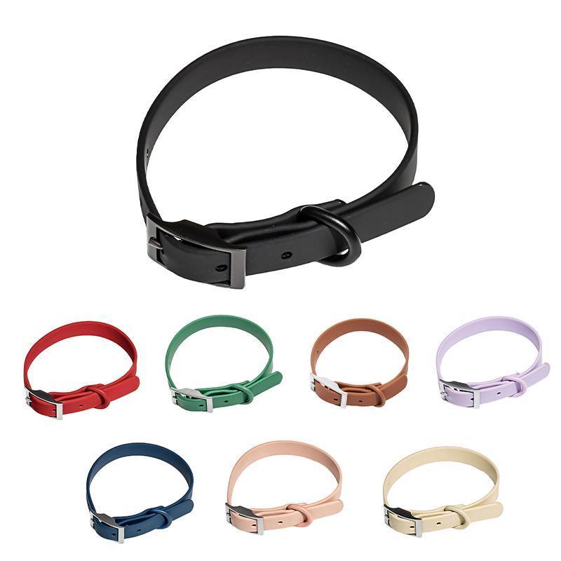 PVC Dog Collar Working Dog Kennels Waterproof Soft Adjustable for Pets L Size - Pink