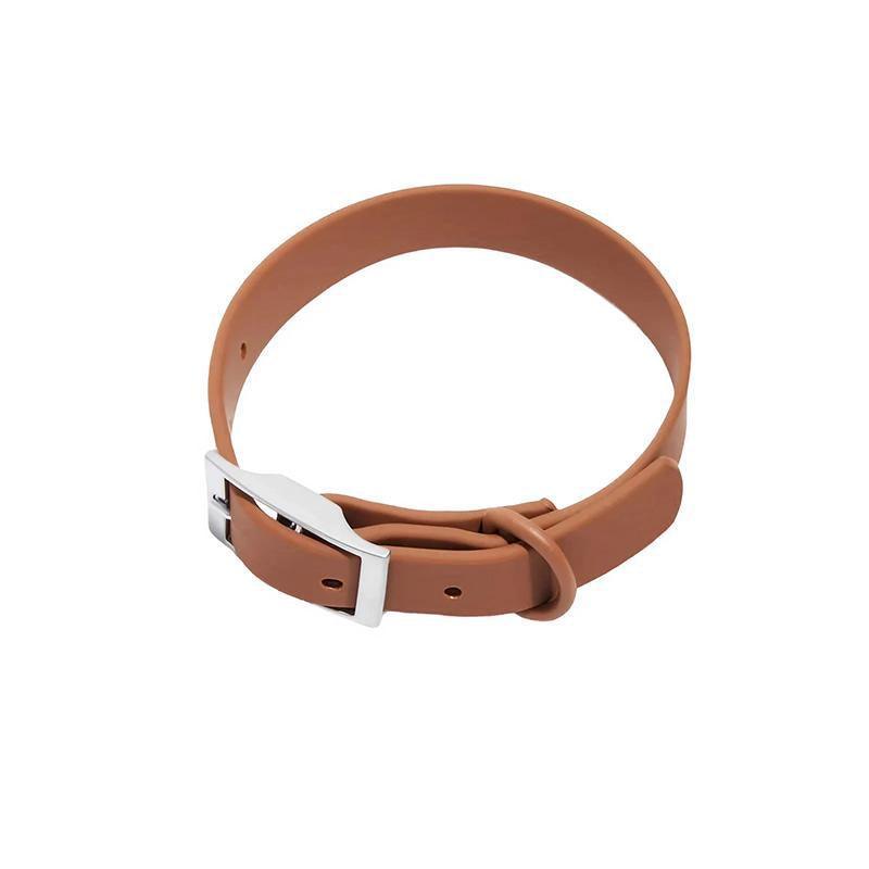 PVC Dog Collar Working Dog Kennels Waterproof Soft Adjustable for Pets L Size - Apricot