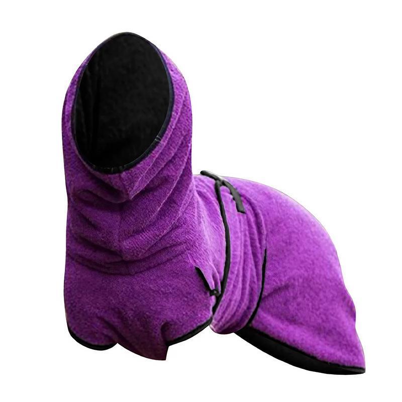 Dog Puppy HoodiesJacket Solid Coat Pet Winter Soft Warm Clothes S-5XL Purple - M