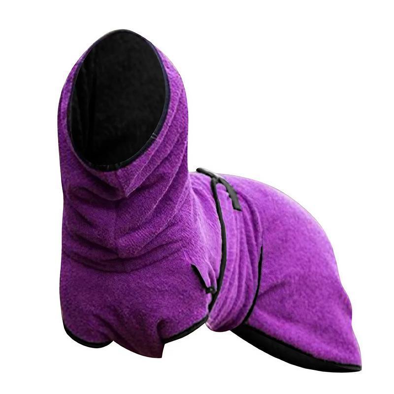 Dog Puppy HoodiesJacket Solid Coat Pet Winter Soft Warm Clothes S-5XL Purple - L