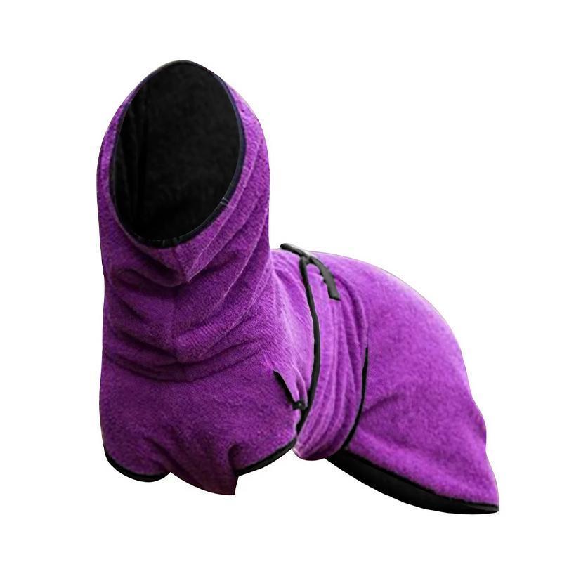 Dog Puppy HoodiesJacket Solid Coat Pet Winter Soft Warm Clothes S-5XL Purple - 2XL