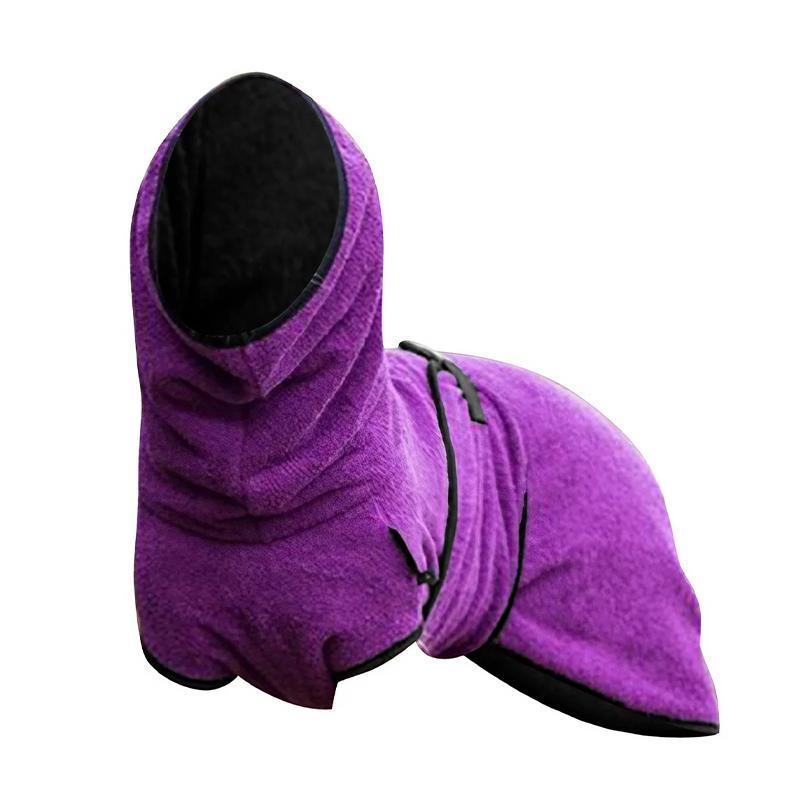 Dog Puppy HoodiesJacket Solid Coat Pet Winter Soft Warm Clothes S-5XL Purple - 2XL