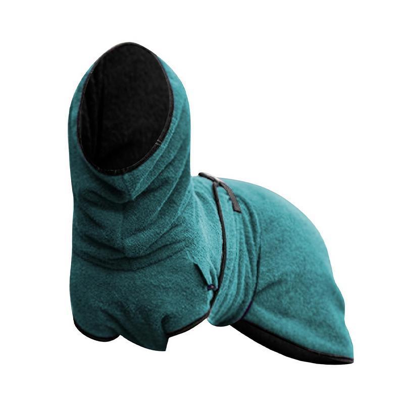 Dog Puppy Hoodies Jacket Solid Coat Pet Winter Soft Warm Clothes S-5XL Lake Blue - L