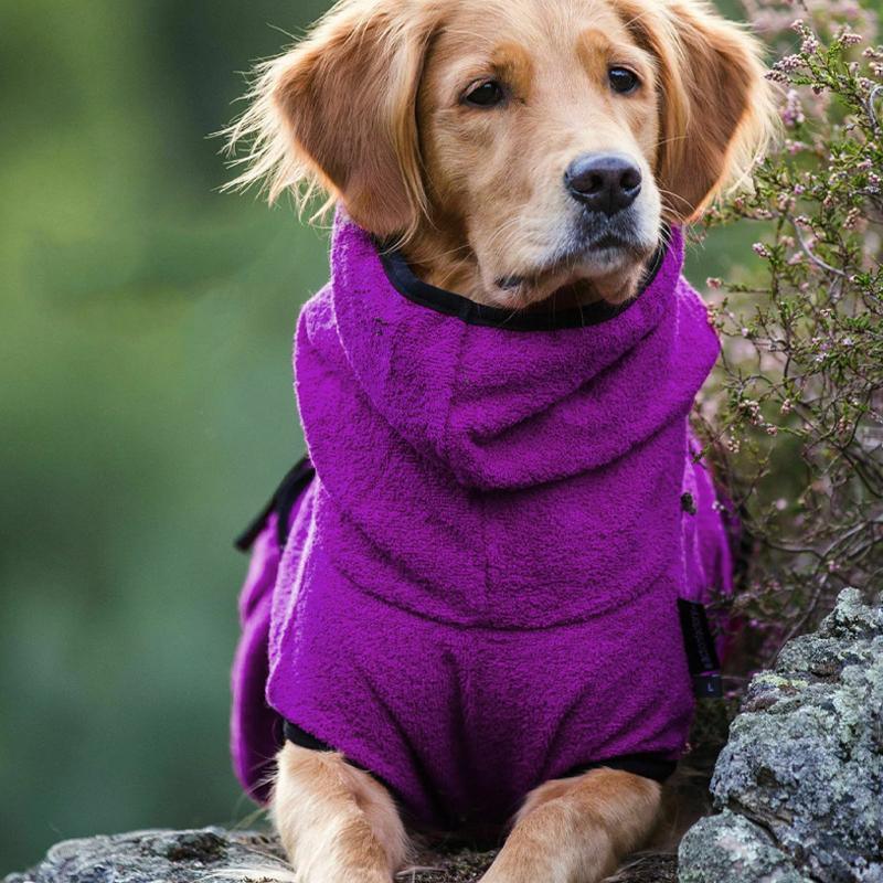 Dog Puppy Hoodies Jacket Solid Coat Pet Winter Soft Warm Clothes S-5XL Lake Blue - XL