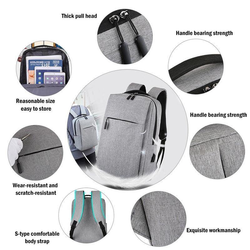 Waterproof Laptop Backpack Bag for Men Women School Travel Business Use - Blue 1 Zipper