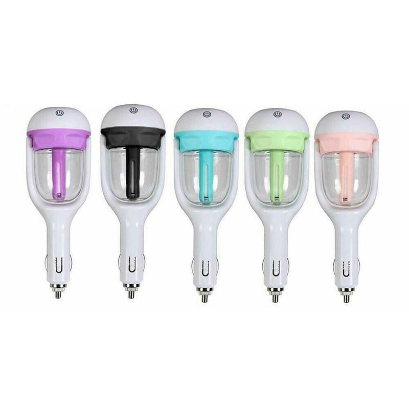 Mini Car Air Humidifier Essential Oil Diffuser Ultrasonic Aroma Mist Purifier - Purple