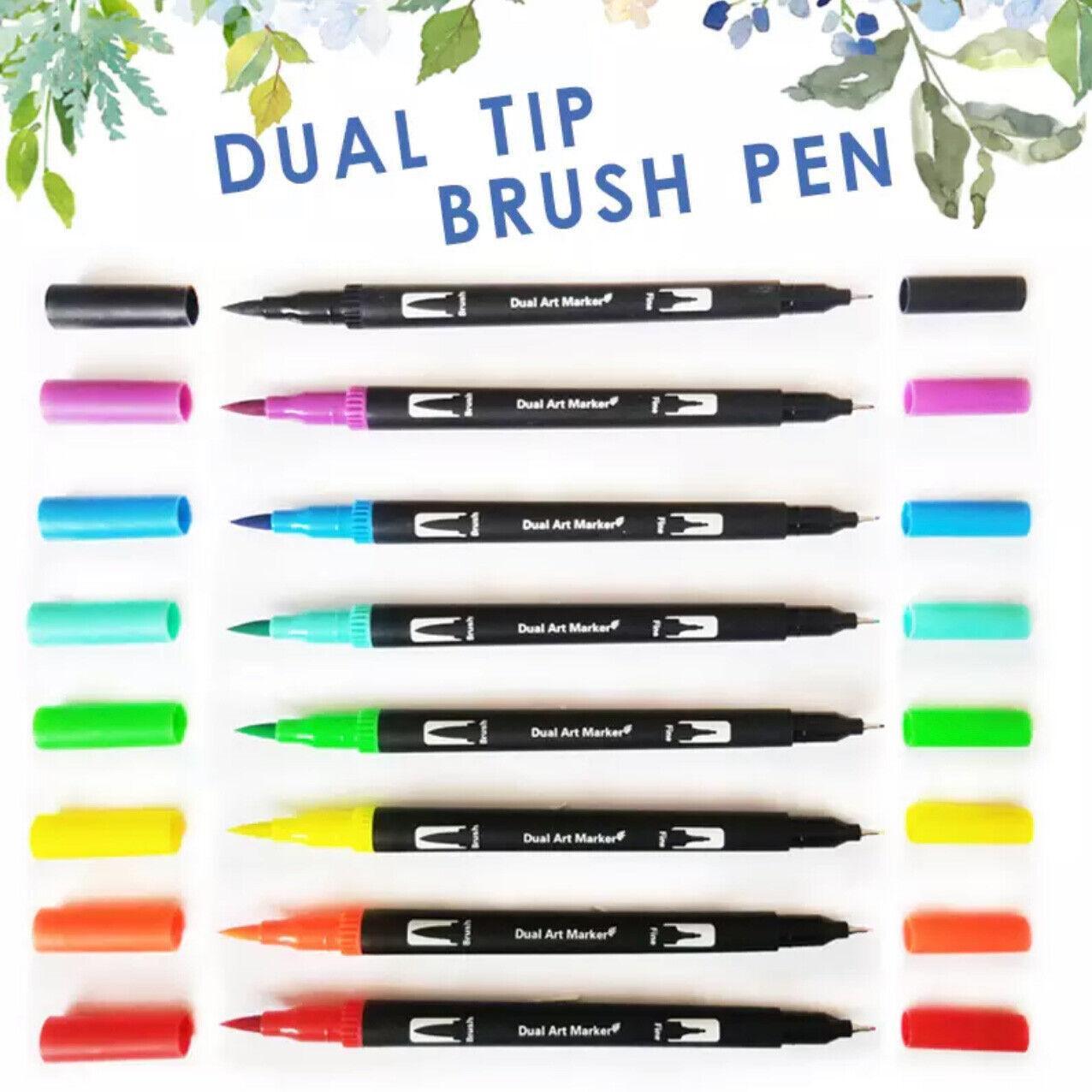 12-120 Watercolor Brush Pen Set Artist Sketch Marker - Black-36 Colours