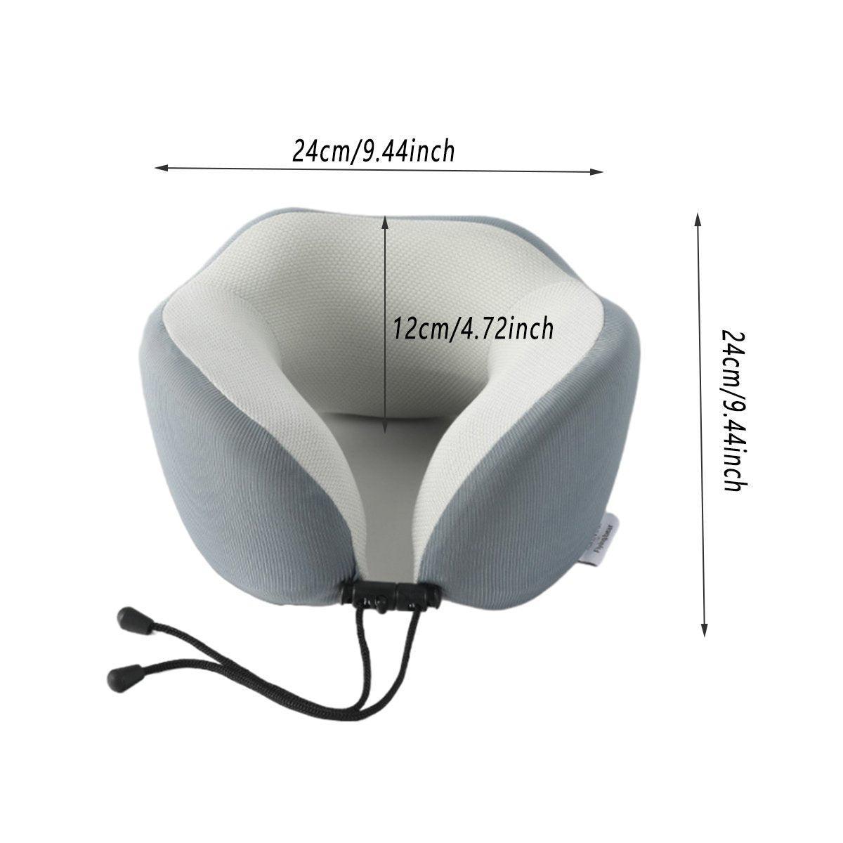 Memory Foam U Shaped Neck Pillow Travel Portable Office Nap Support Pillow - Grey
